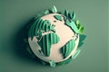 green earth with a symbol green earth with a heart globe with leaves