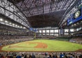 Globe Life Field packed with fans during a Texas Ranger baseball game in Arlington, Texas.