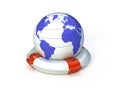 Globe and lifebuoy ring