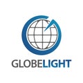 Globe light letter G logo concept design template