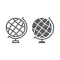 Globe line and glyph icon, earth and world, geography sign vector graphics, a linear pattern on a white background, Royalty Free Stock Photo