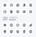 20 Globe Line icon Pack like location globe globe global planet