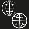 Globe line icons. World map spheres. International symbols. Vector illustration. EPS 10. Royalty Free Stock Photo