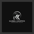Globe logistic business logo concept. abstract. earth and arrow stock elements illustration Royalty Free Stock Photo
