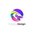 Globe logo with colorful design template, company icon Royalty Free Stock Photo