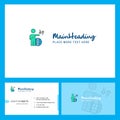 Globe Logo design with Tagline & Front and Back Busienss Card Template. Vector Creative Design Royalty Free Stock Photo