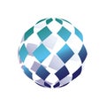 globe logo element with checkers. Vector illustration decorative design Royalty Free Stock Photo