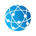 Globe logo icon, internet connection communication concept, stoc