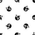 Globe and map pointers pattern seamless black Royalty Free Stock Photo
