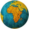 globe map with political map of africa Royalty Free Stock Photo