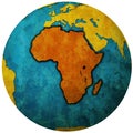 globe map with territory of africa continent Royalty Free Stock Photo