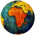 globe map with territory of africa continent Royalty Free Stock Photo