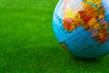 globe model on green grass Royalty Free Stock Photo