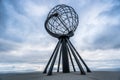 Globe monument at Nordkapp, the northernmost point of Europe