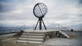 Globe monument at Nordkapp, the northernmost point of Europe