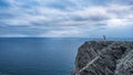 Globe monument at Nordkapp, the northernmost point of Europe