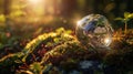 The globe on moss.AI generated image Royalty Free Stock Photo