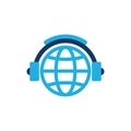 Globe Music Logo Icon Design Royalty Free Stock Photo