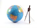 Globe navigate distance measurement Royalty Free Stock Photo