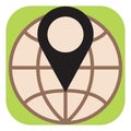 Globe navigation, icon Royalty Free Stock Photo