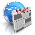 Globe with newspaper Royalty Free Stock Photo
