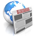 Globe with newspaper Royalty Free Stock Photo