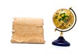 Globe and old paper Royalty Free Stock Photo