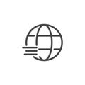 Globe outline icon. Map of planet. Travel, connect, geography. global corporation, business and technology concept