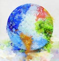 Globe painting