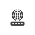 Globe password code vector icon