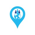 Globe and people gps shape icon vector illustration. Royalty Free Stock Photo