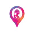 Globe and people gps shape icon vector illustration. Royalty Free Stock Photo