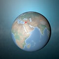 Globe and the physical world with Syria highlighted Royalty Free Stock Photo