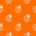 Globe with pin pattern seamless Royalty Free Stock Photo