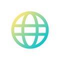 Globe pixel perfect gradient linear ui icon Royalty Free Stock Photo