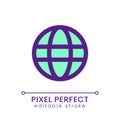 Globe pixel perfect RGB color ui icon Royalty Free Stock Photo