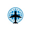 Globe plane vector graphic design illustration.icon logo design elements Royalty Free Stock Photo