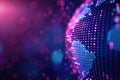 Globe, planet, cyberspace. Digital technology background. Ai Generative