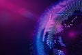 Globe, planet, cyberspace. Digital technology background. Ai Generative