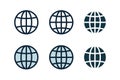 Globe, planet icon set. Internet, global sphere