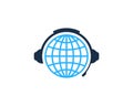 Globe Podcast Logo Icon Design Royalty Free Stock Photo