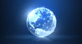 Globe. Polygonal wireframe mesh earth globe with. Global connection technology Royalty Free Stock Photo