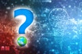 Globe with Question Mark. 3d render Royalty Free Stock Photo