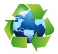 Globe and recycle symbol illustration design Royalty Free Stock Photo