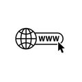 Globe related outline icons. Web apps. Thin line vector icons for website design and development, app development Royalty Free Stock Photo
