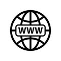 Globe related outline icons. Web apps. Thin line vector icons for website design and development, app development Royalty Free Stock Photo