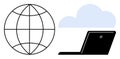 Global Connectivity and Cloud Computing with Laptop and Internet Globe Royalty Free Stock Photo