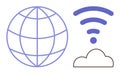 Global Connectivity Concept with Internet, wireless, and Cloud Technology Elements Royalty Free Stock Photo