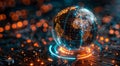 Globe on Top of Circuit Board Royalty Free Stock Photo