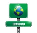 Globe road sign illustration design Royalty Free Stock Photo